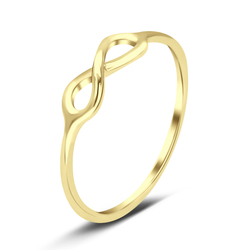 Gold Plated Pretty Infinite Design Silver Ring NSR-441-GP
